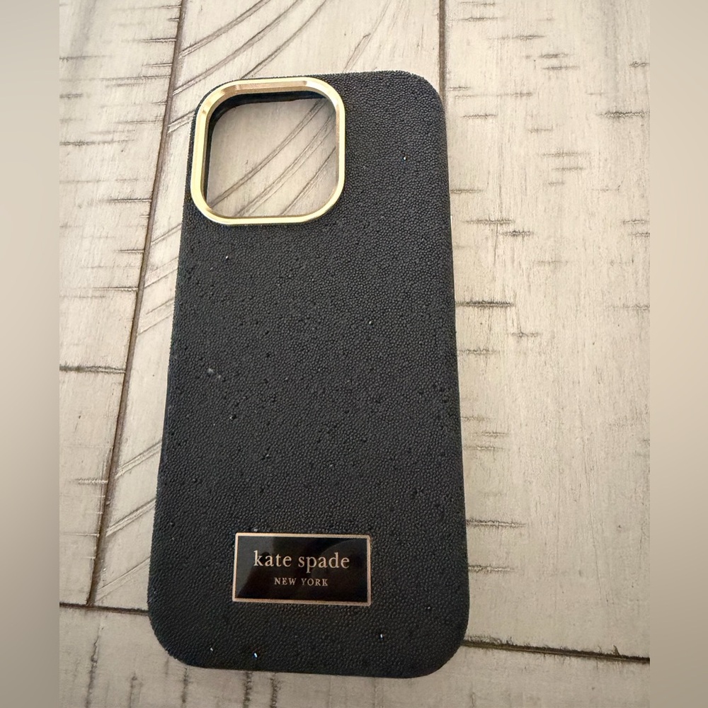 iPhone 16 Pro Kate Spade Black and Gold Phone Case